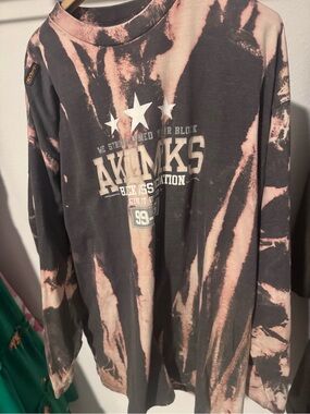 VINTAGE y2k Akademiks Black & Pink Tie-Dye Long Sleeve Tee